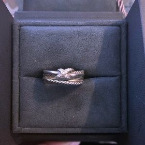 David Yurman ‘X Crossover’ Ring with Diamonds